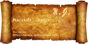 Maczkó Judit névjegykártya