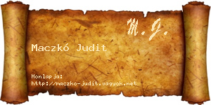 Maczkó Judit névjegykártya